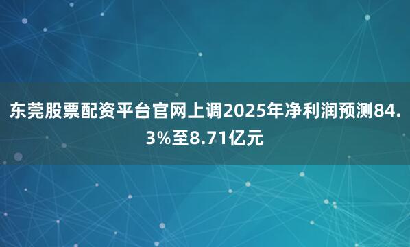 东莞股票配资平台官网上调2025年净利润预测84.3%至8.71亿元